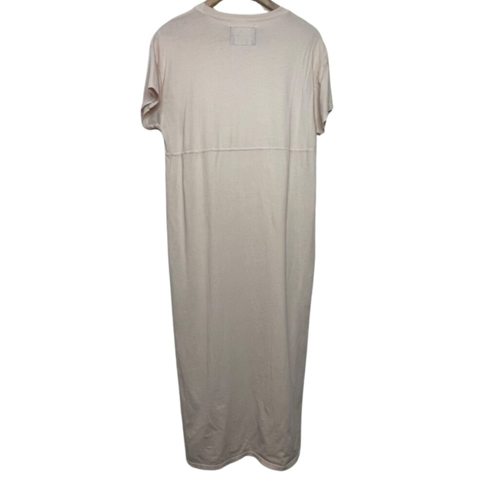SPIRIT JERSEY | NWOT Short Sleeve Pale Pink Leopard Print Maxi Dress | Size S - Picture 6 of 11